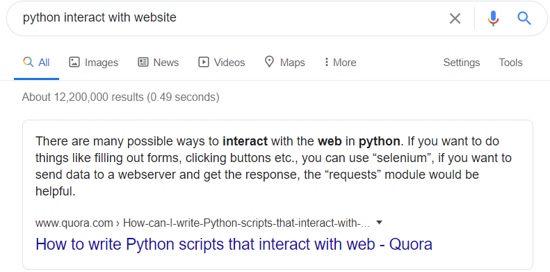python interact with website
